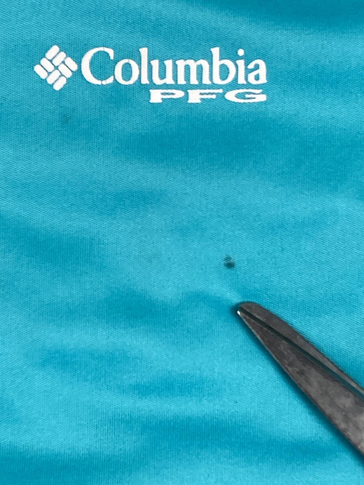 Columbia PFG Shirt Mens M Blue Fish Flag Long Sleeve Terminal Tackle UPF Sz M