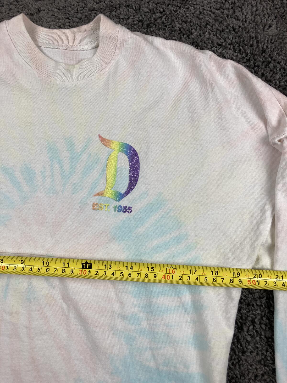 Disney Parks Sweatshirt Disneyland Resort Tie Dye Women's Pastel Glitter Sz XS