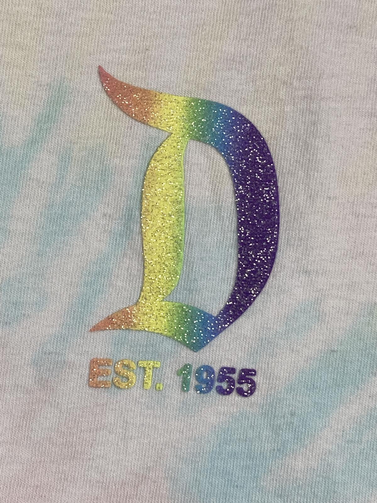 Disney Parks Sweatshirt Disneyland Resort Tie Dye Women's Pastel Glitter Sz XS
