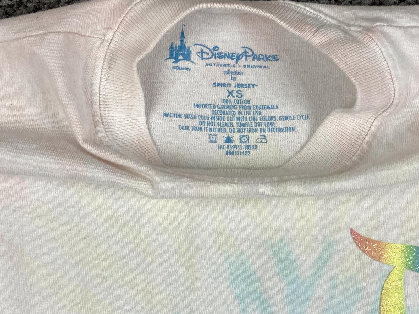 Disney Parks Sweatshirt Disneyland Resort Tie Dye Women's Pastel Glitter Sz XS