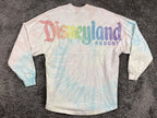 Disney Parks Sweatshirt Disneyland Resort Tie Dye Women's Pastel Glitter Sz XS