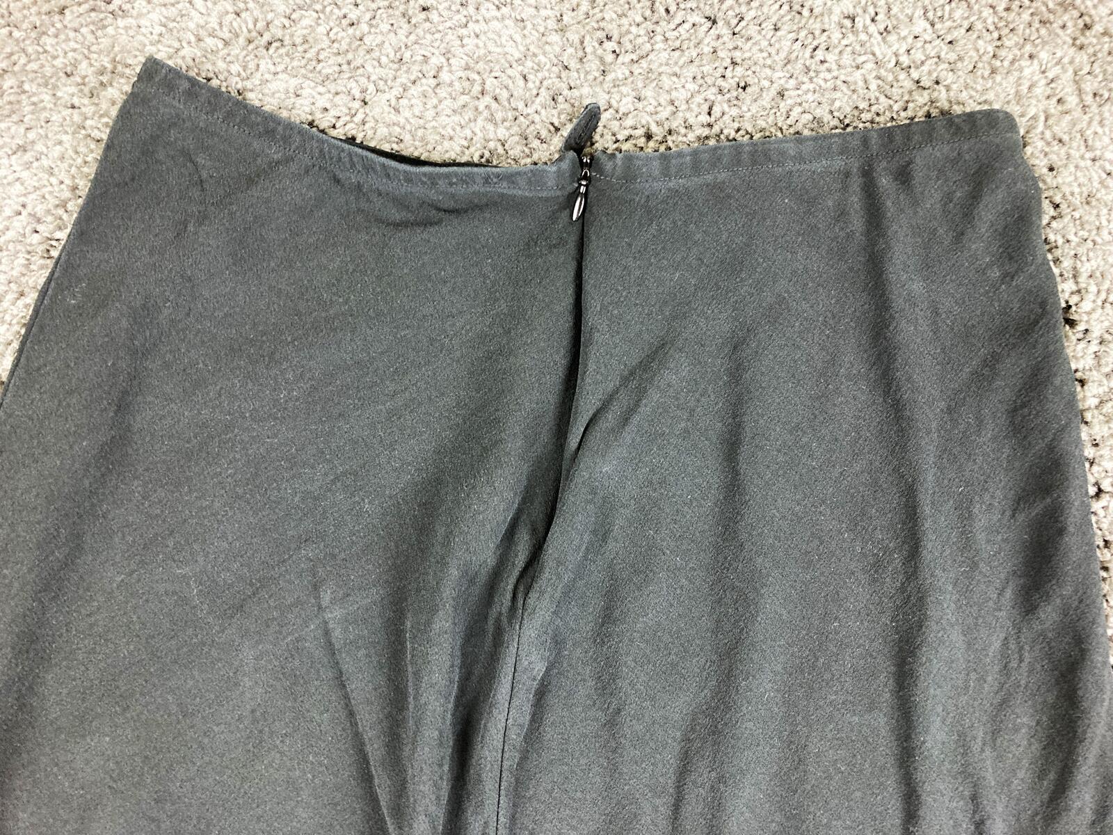 Eileen Fisher 100% Silk Crepe de Chine Maxi Skirt Black Size XS