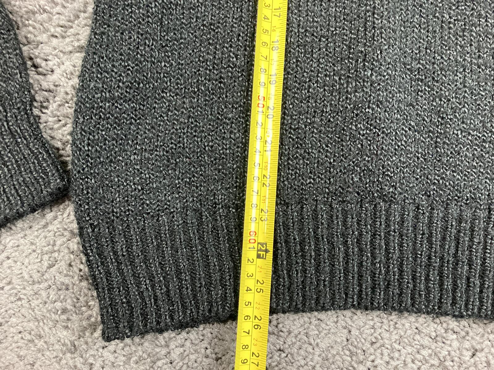 Vintage F&E Design Sweater Mens Black Acrylic Knit Henley Button Front Pocket XL