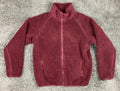 Brandy Melville Teddy Sherpa Fleece Full Zip Jacket Burgundy Womens Large
