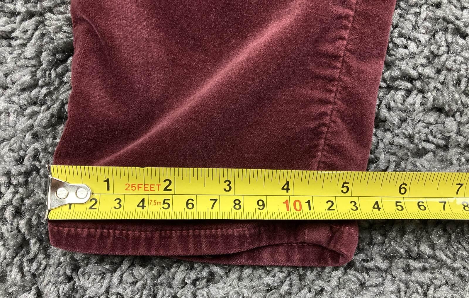 J Brand Maria High Rise Skinny Corduroy Jeans Oxblood Red Velvet Maroon Sz 30