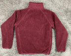 Brandy Melville Teddy Sherpa Fleece Full Zip Jacket Burgundy Womens Large