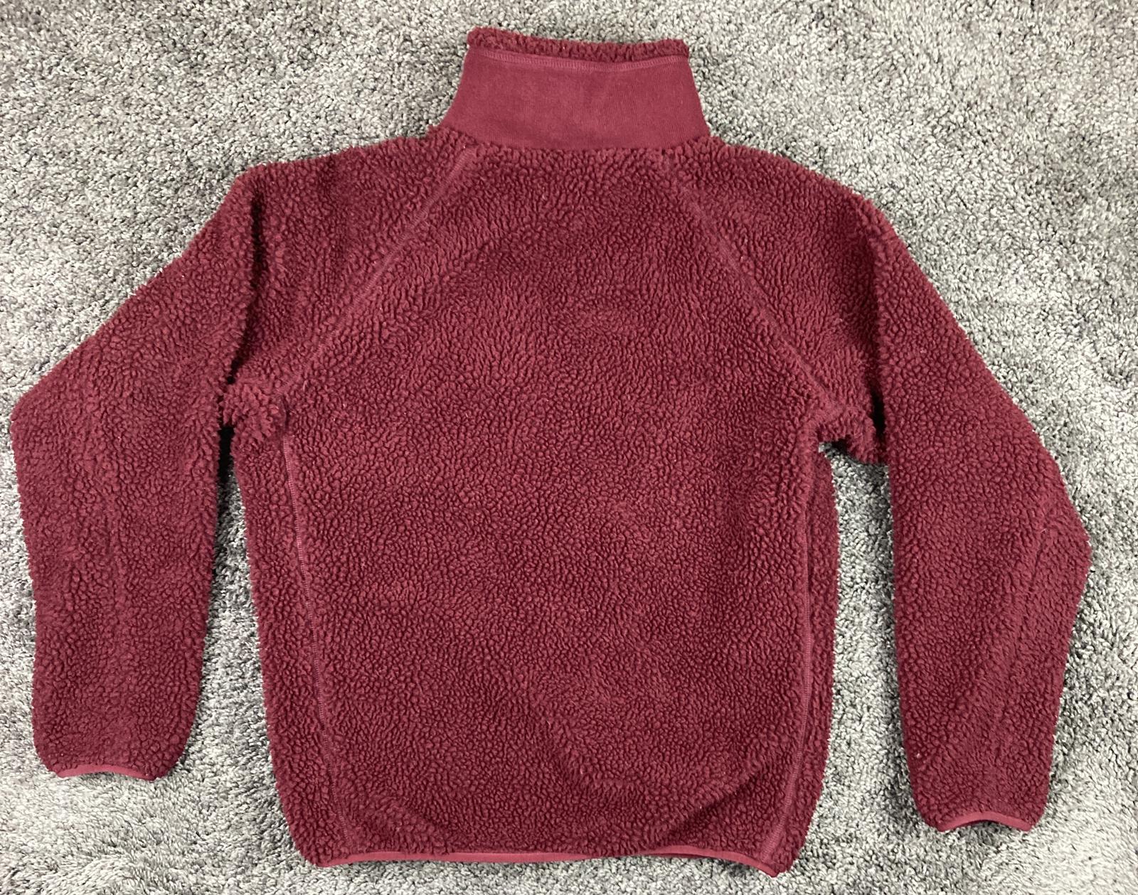 Brandy Melville Teddy Sherpa Fleece Full Zip Jacket Burgundy Womens Large