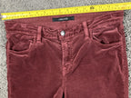 J Brand Maria High Rise Skinny Corduroy Jeans Oxblood Red Velvet Maroon Sz 30