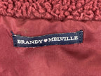 Brandy Melville Teddy Sherpa Fleece Full Zip Jacket Burgundy Womens Large
