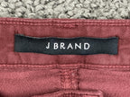 J Brand Maria High Rise Skinny Corduroy Jeans Oxblood Red Velvet Maroon Sz 30