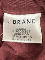 J Brand Maria High Rise Skinny Corduroy Jeans Oxblood Red Velvet Maroon Sz 30
