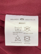 Brandy Melville Teddy Sherpa Fleece Full Zip Jacket Burgundy Womens Large