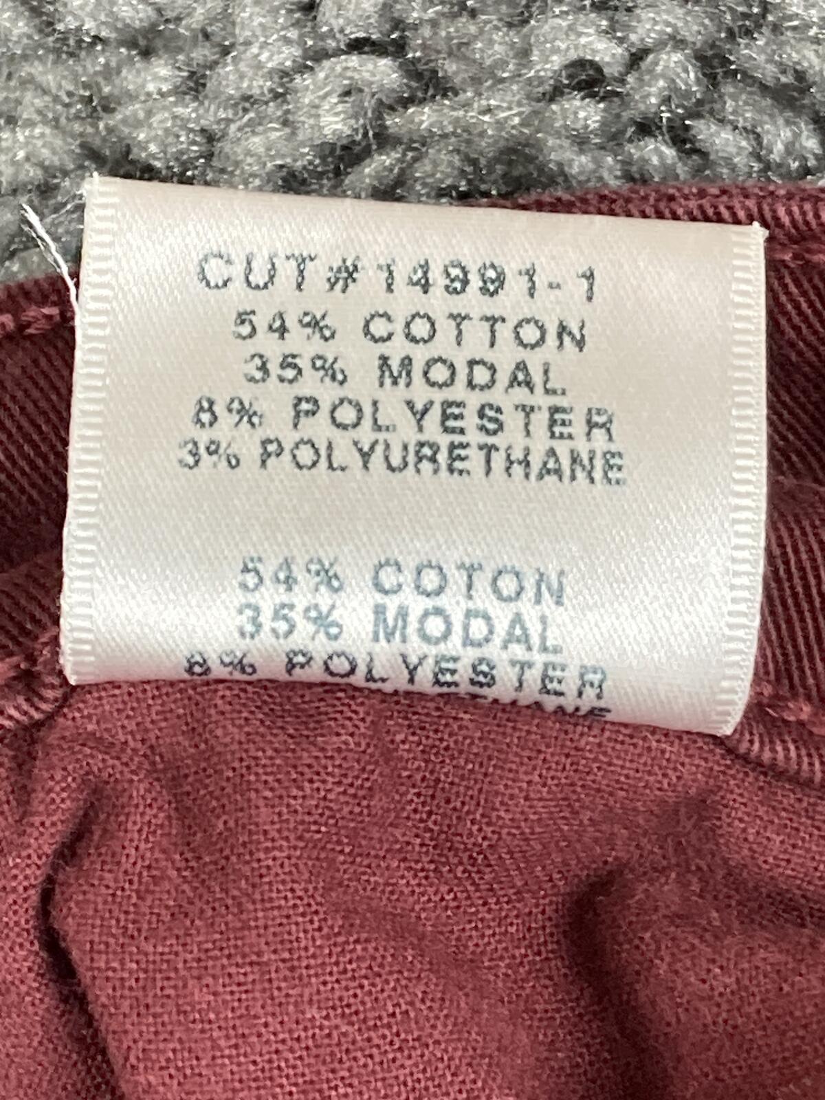J Brand Maria High Rise Skinny Corduroy Jeans Oxblood Red Velvet Maroon Sz 30