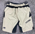 Zoic Mens Mountain Bike Shorts Tan Stretch Waist Zip Pockets Size L