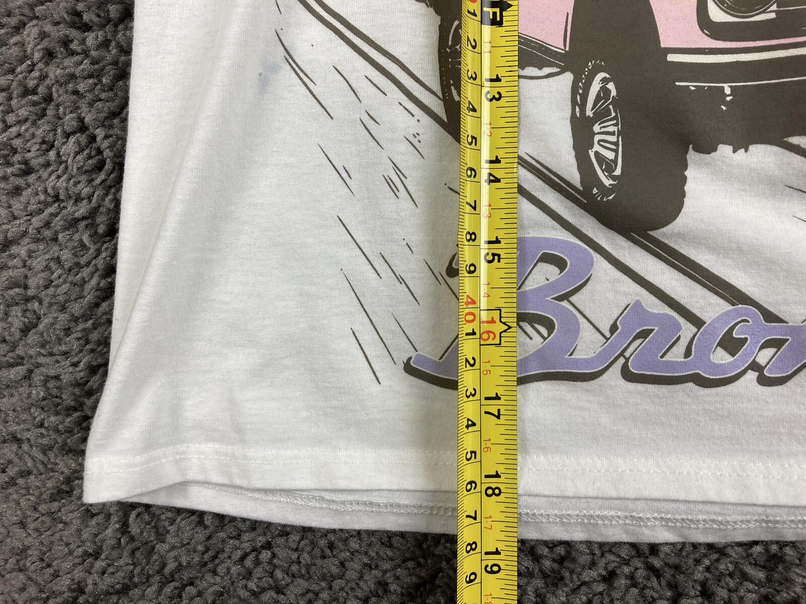 Ford Bronco Graphic T-Shirt Womens White Pink Sunset Retro Hybrid Boxy Tee Sz L