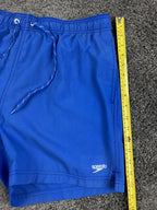 Speedo Men's Blue Volley Lined Swim Trunks 5.5" Inseam Board Shorts Pockets L