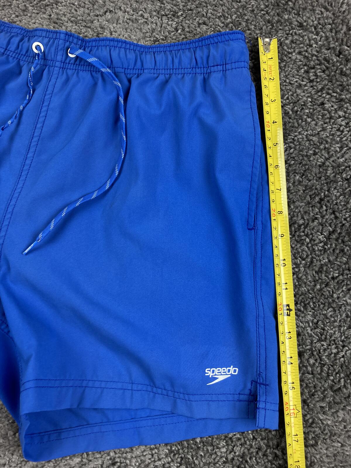 Speedo Men's Blue Volley Lined Swim Trunks 5.5" Inseam Board Shorts Pockets L