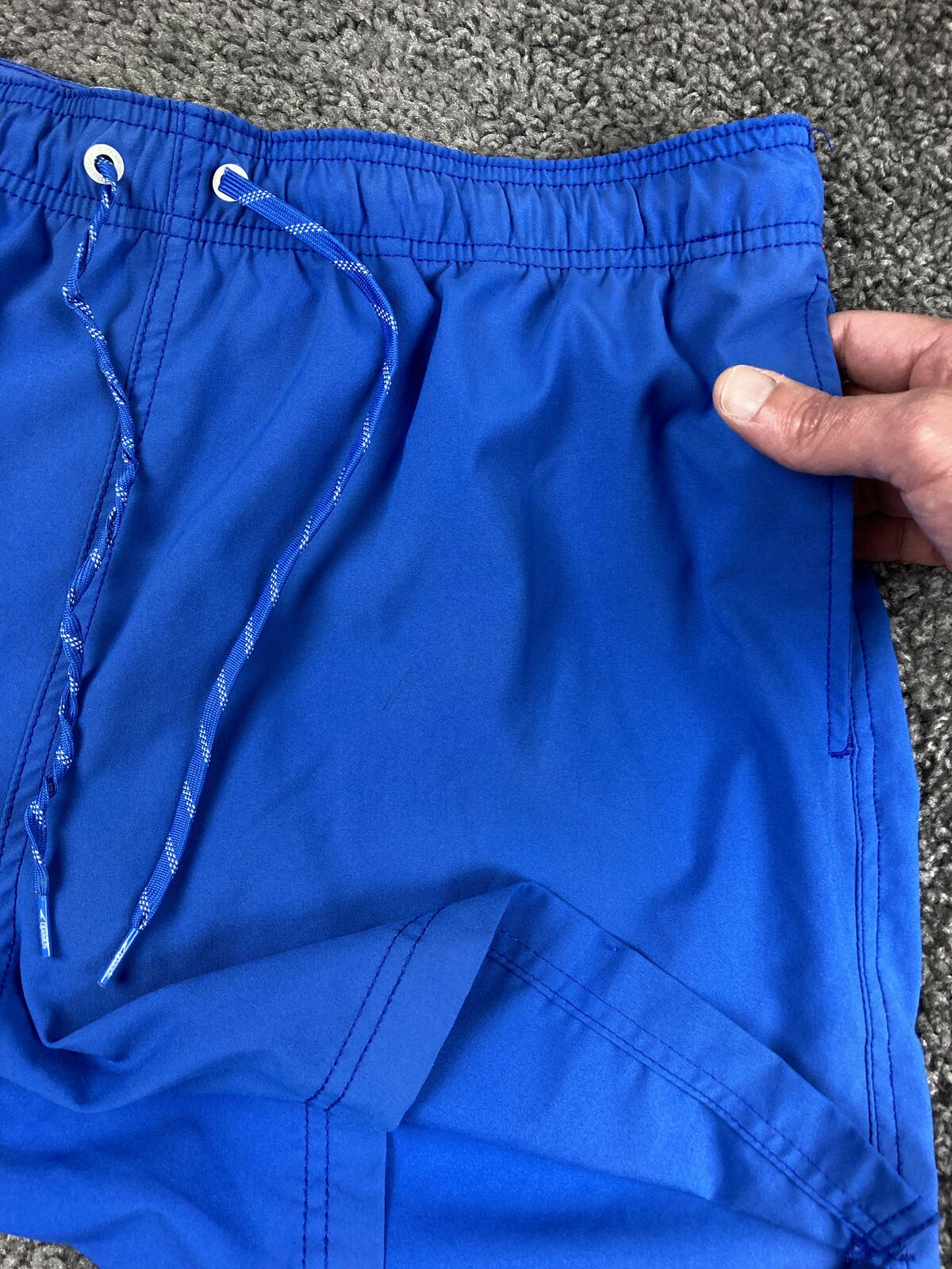 Speedo Men's Blue Volley Lined Swim Trunks 5.5" Inseam Board Shorts Pockets L