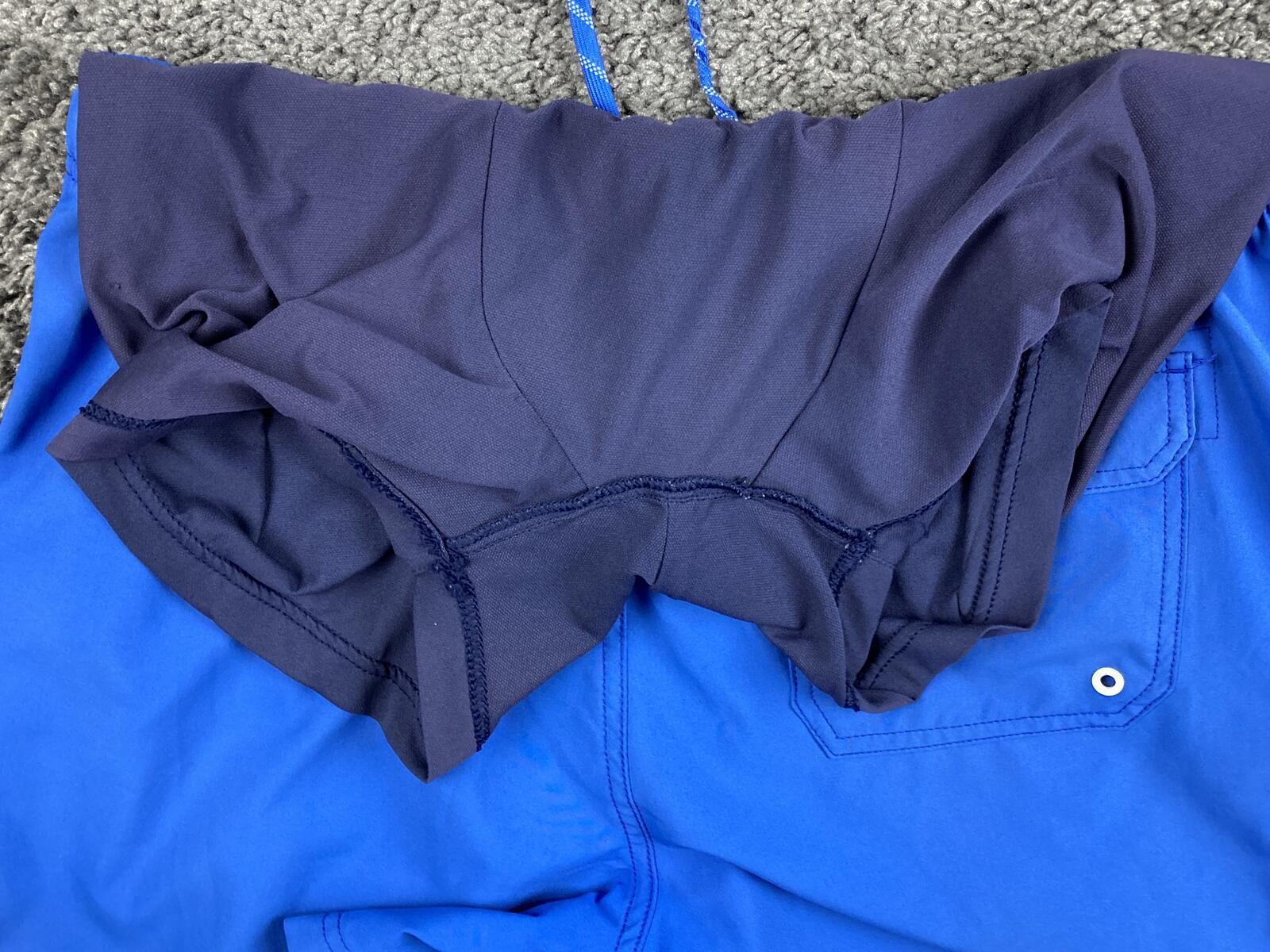 Speedo Men's Blue Volley Lined Swim Trunks 5.5" Inseam Board Shorts Pockets L