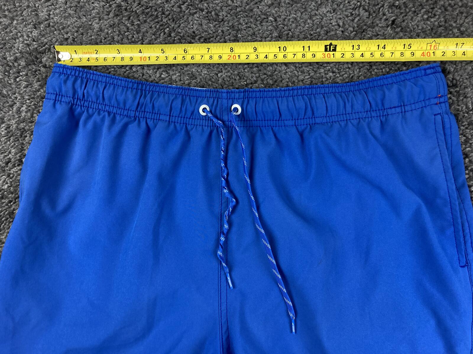Speedo Men's Blue Volley Lined Swim Trunks 5.5" Inseam Board Shorts Pockets L