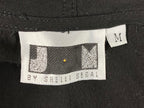 JM by Shelli Segal Fringed Open Front Cardigan Hoodie Black Medium