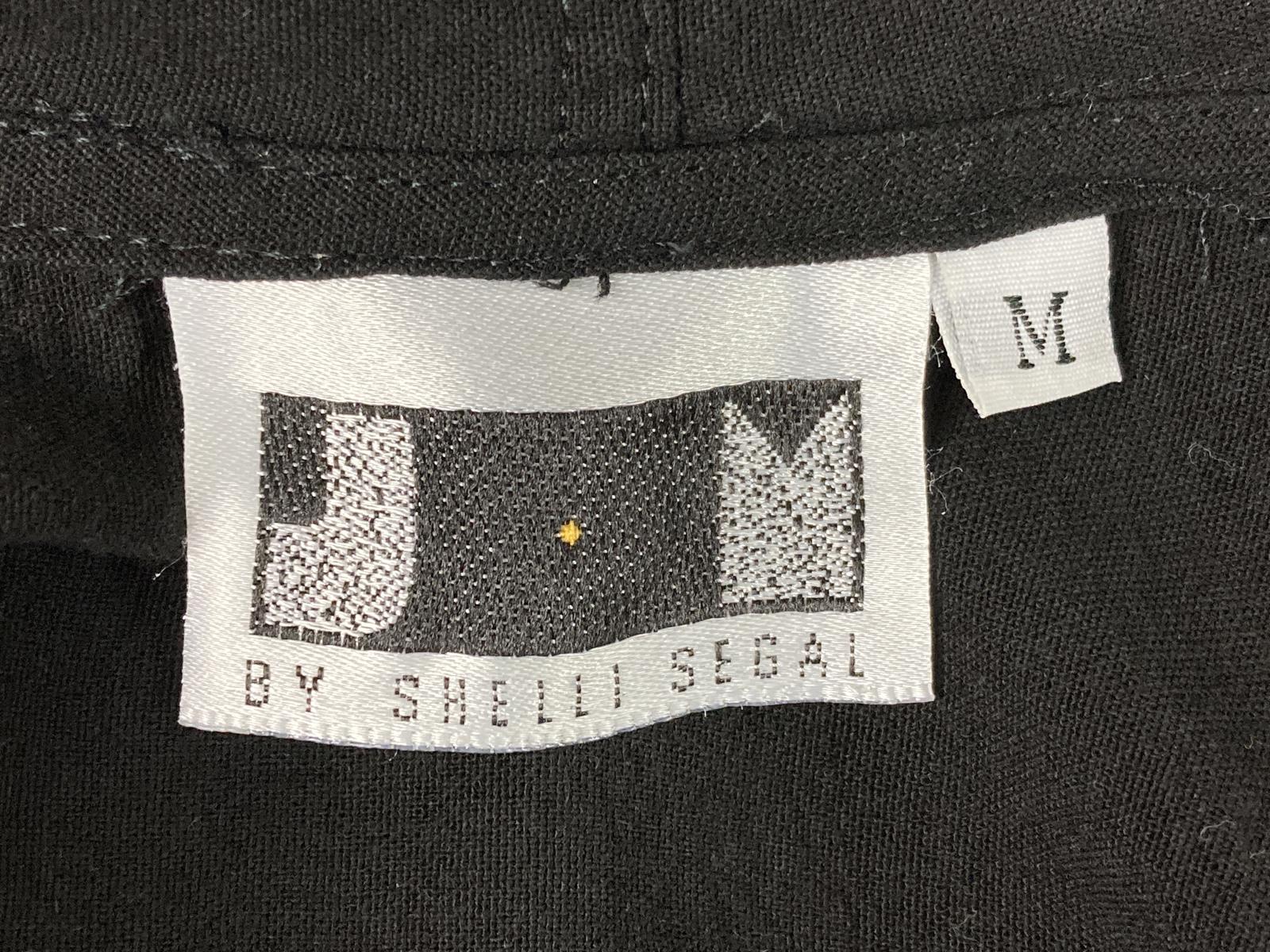 JM by Shelli Segal Fringed Open Front Cardigan Hoodie Black Medium