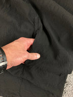 JM by Shelli Segal Fringed Open Front Cardigan Hoodie Black Medium