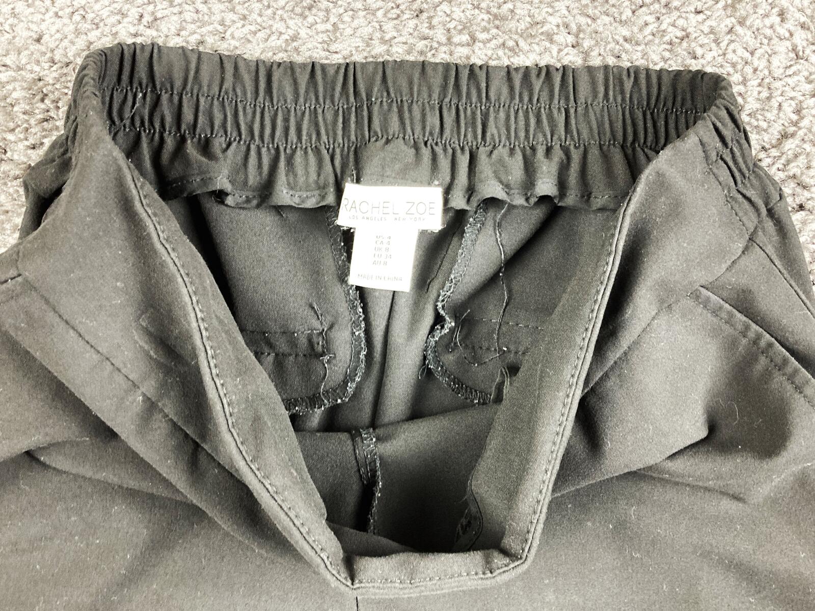 Rachel Zoe Black Pull On Trousers Pants Women’s Slim Leg Stretch Size 4