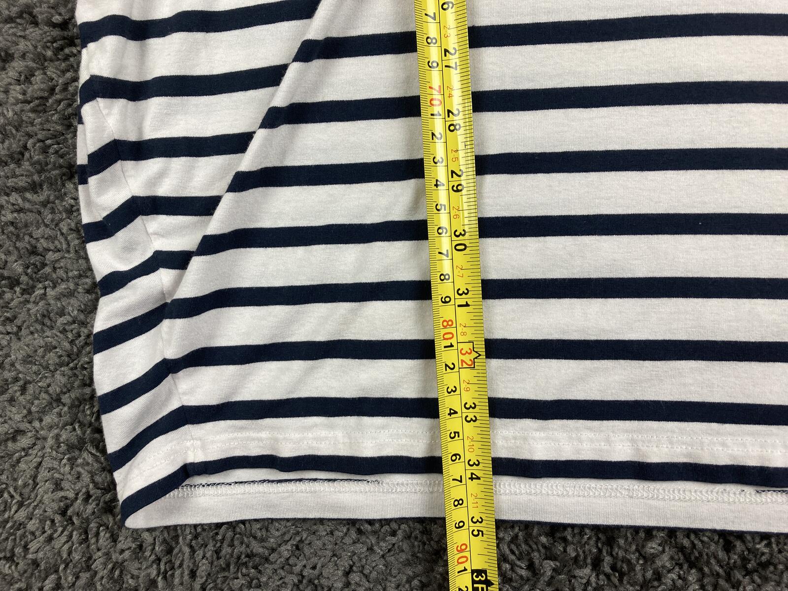 Aqua Maritime Striped T-Shirt Dress White Navy Blue Nautical Stretch Sz One Size