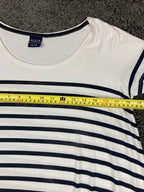 Aqua Maritime Striped T-Shirt Dress White Navy Blue Nautical Stretch Sz One Size