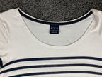 Aqua Maritime Striped T-Shirt Dress White Navy Blue Nautical Stretch Sz One Size