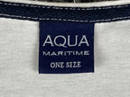 Aqua Maritime Striped T-Shirt Dress White Navy Blue Nautical Stretch Sz One Size