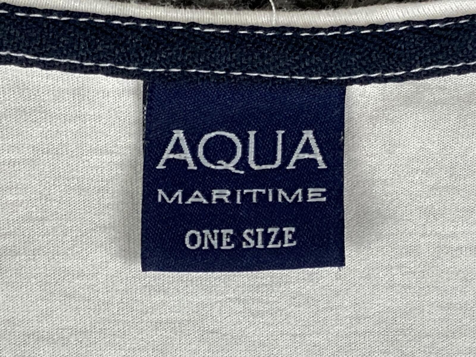 Aqua Maritime Striped T-Shirt Dress White Navy Blue Nautical Stretch Sz One Size