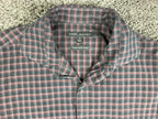 Robert Barakett Black Burgundy Plaid Button Front Shirt Size M