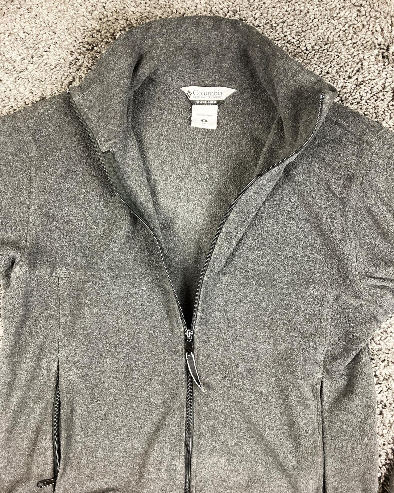 Columbia Mens Steens Mountain Full Zip Fleece Jacket Gray Charcoal Sz M