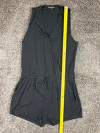Beyond Yoga Women's Black Sleeveless Romper Drawstring Waist Pockets XS