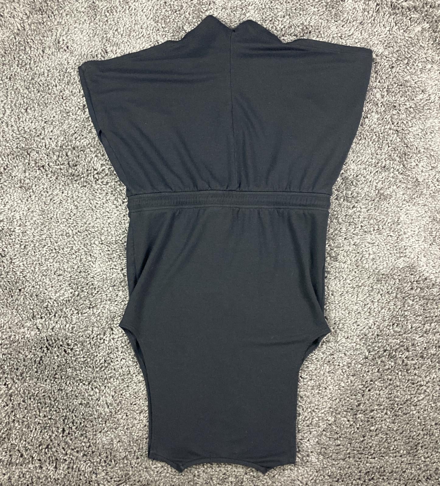 Beyond Yoga Women's Black Sleeveless Romper Drawstring Waist Pockets XS