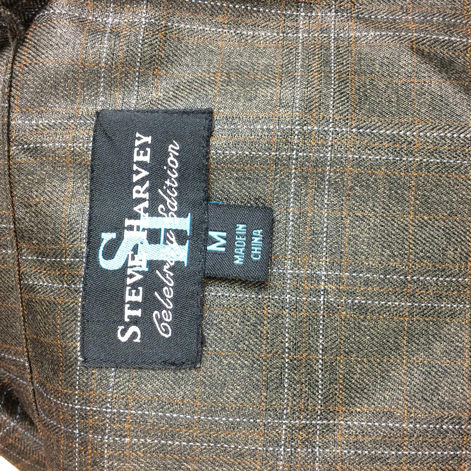 Steve Harvey Shirt Men's Celebrity Edition  Brown Plaid Sz M