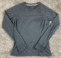 REI Co-op Womens Midweight Base Layer Top Gray Space Dye Lg Sleeve Thumbhole M