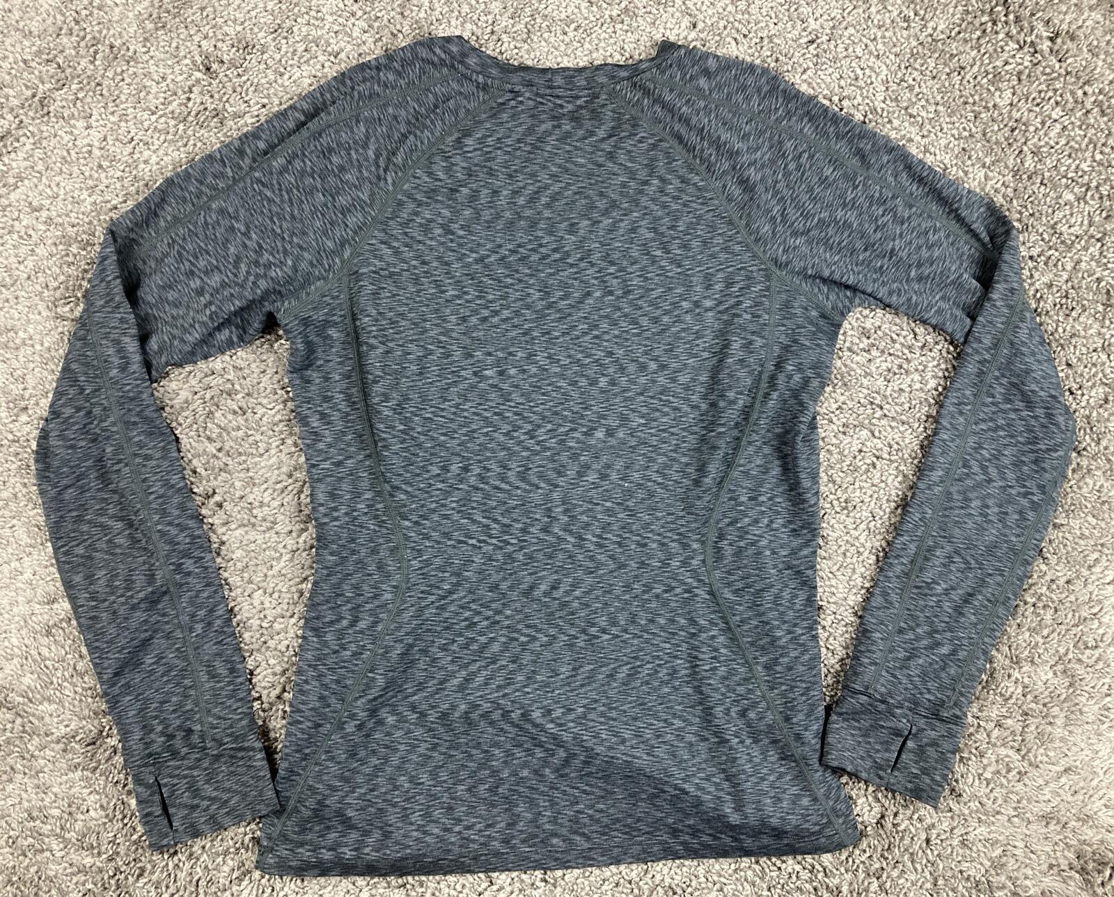 REI Co-op Womens Midweight Base Layer Top Gray Space Dye Lg Sleeve Thumbhole M