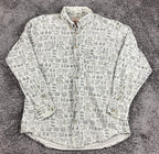 Vintage Woolrich Shirt Mens Made USA Cotton Camping Hiking Novelty Print Sz L