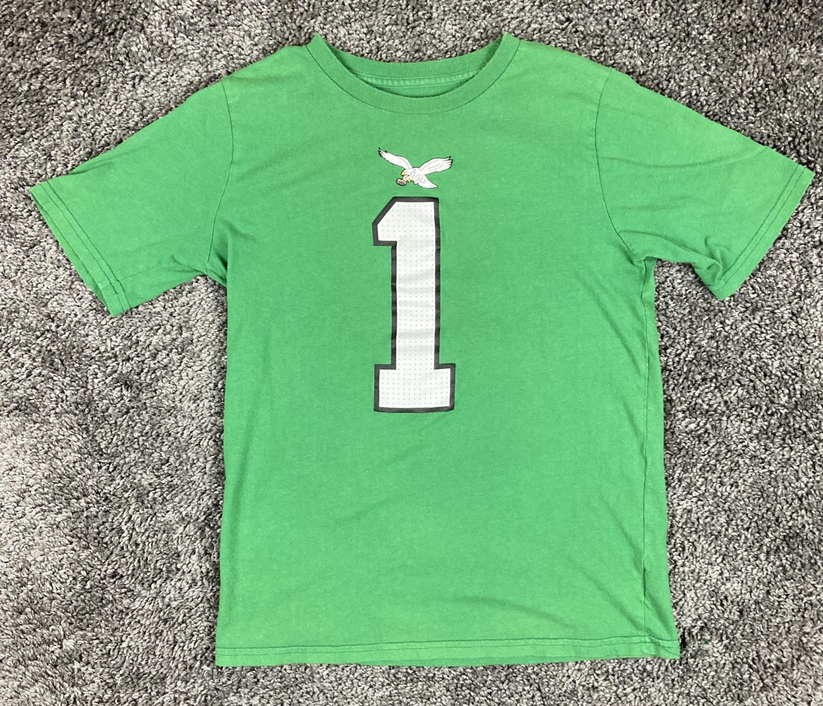 The Nike Tee Jalen Hurts #1 Eagles Youth L 14/16 Green T-Shirt
