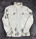 Scotch & Soda Amsterdams Blauw Hooded Field Jacket Men's White Print Nylon Sz L