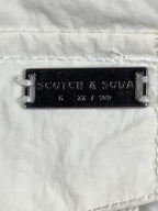Scotch & Soda Amsterdams Blauw Hooded Field Jacket Men's White Print Nylon Sz L