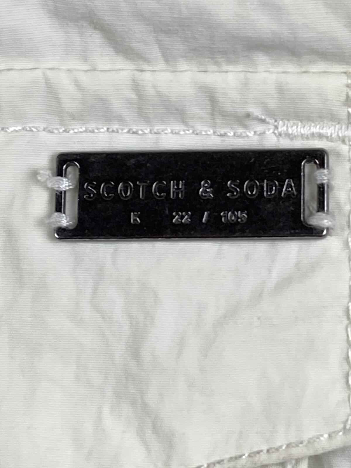 Scotch & Soda Amsterdams Blauw Hooded Field Jacket Men's White Print Nylon Sz L