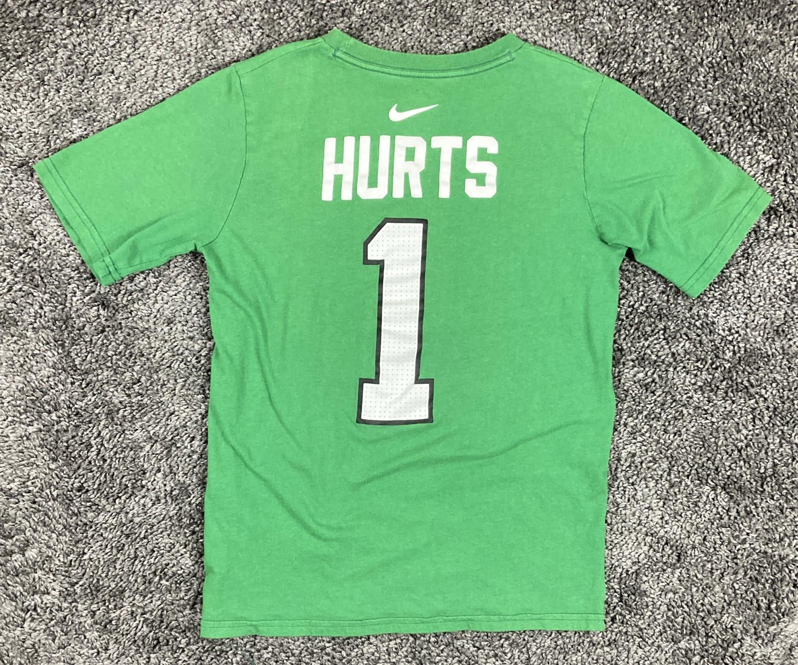 The Nike Tee Jalen Hurts #1 Eagles Youth L 14/16 Green T-Shirt