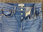 RE/DONE Blue Skinny Jeans Womens Size 27  Button Fly Distressed Knee Denim