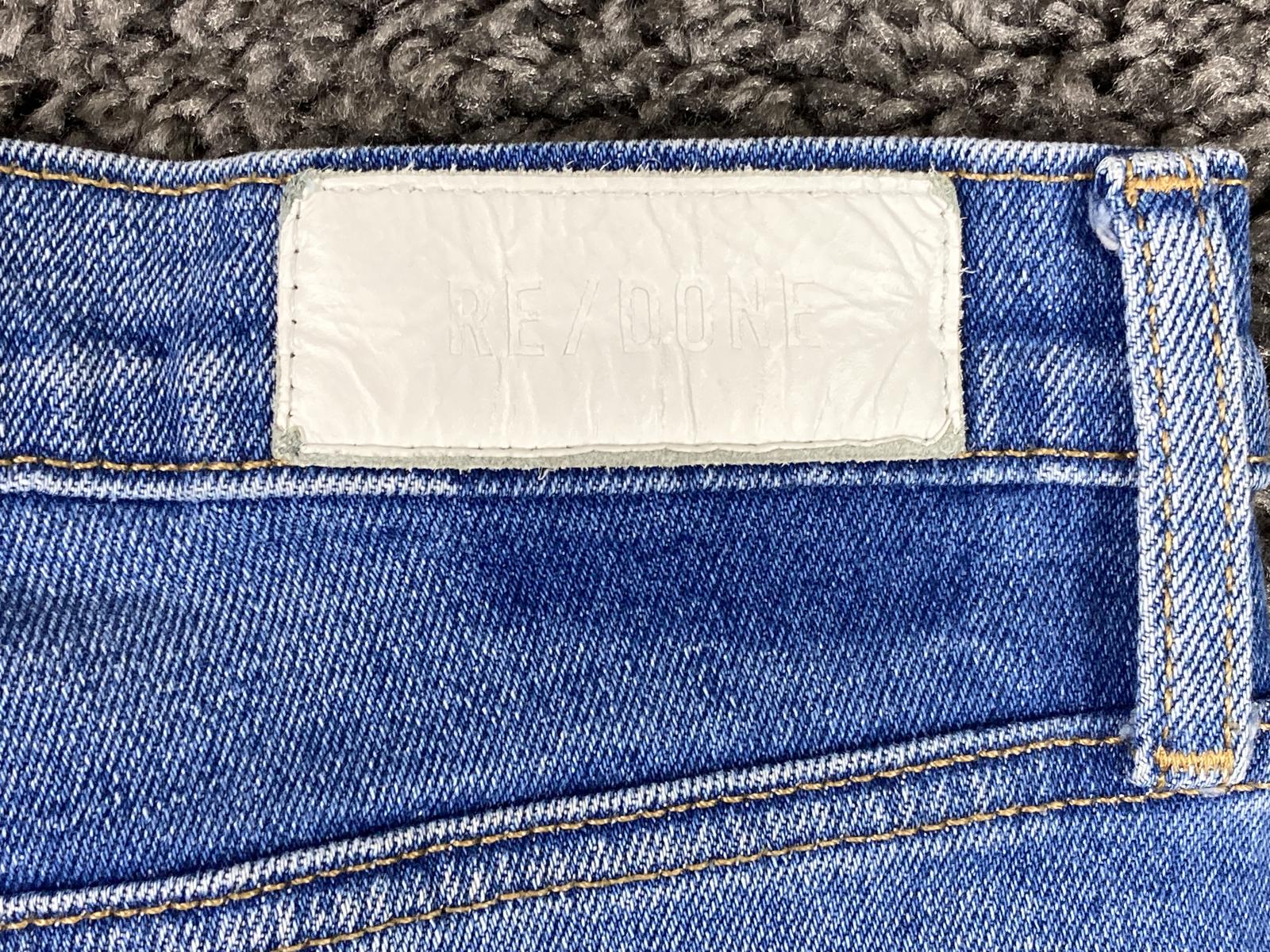 RE/DONE Blue Skinny Jeans Womens Size 27  Button Fly Distressed Knee Denim