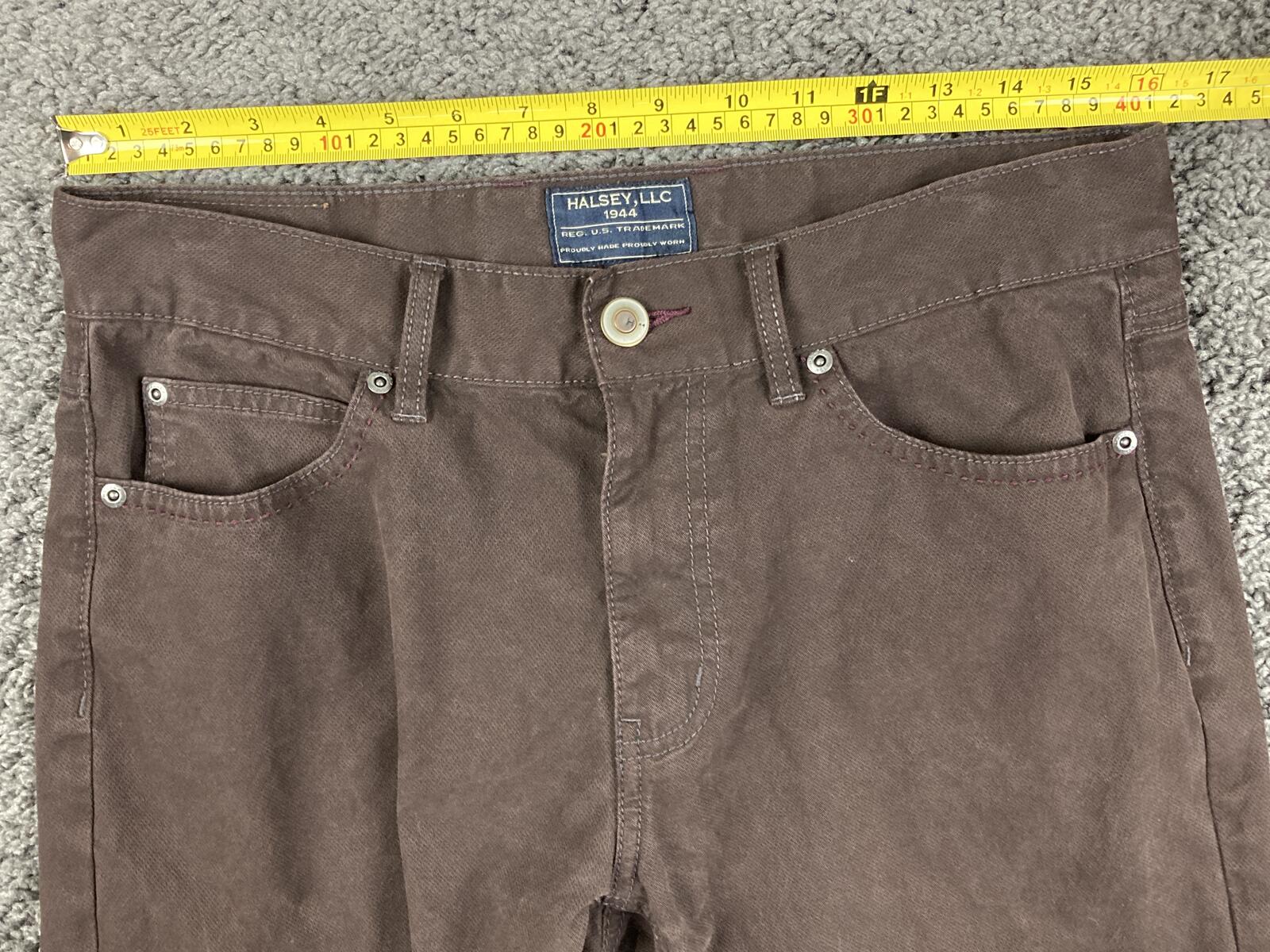 Halsey 44 Mens Pants Brown Cotton Stretch 5 Pocket Straight Leg Sz 32x30