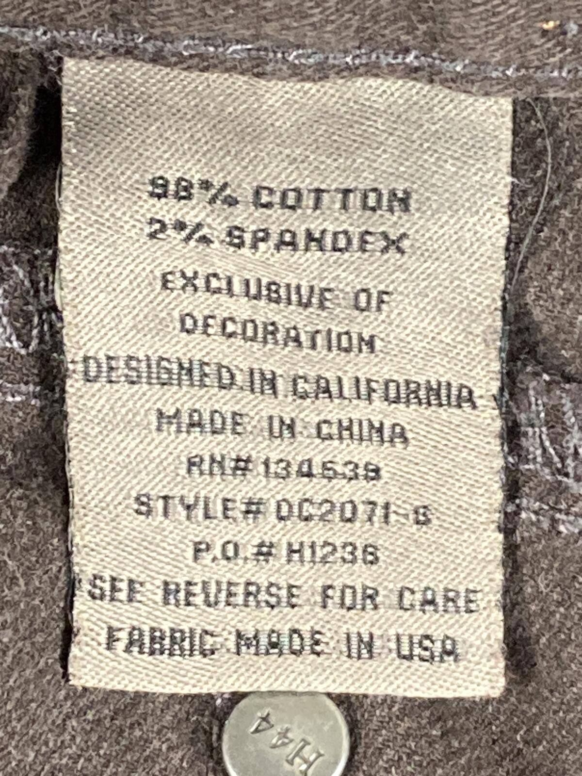 Halsey 44 Mens Pants Brown Cotton Stretch 5 Pocket Straight Leg Sz 32x30